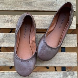 Lucky Brand Sz 7 Brown Leather Ballerina Flats